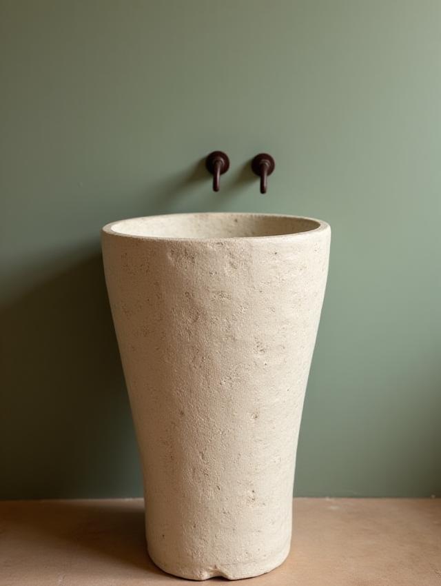 Hand-Paddled Pedestal Ceramic Sink, Limerick